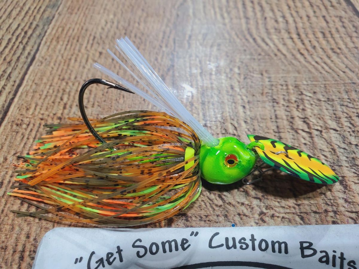 Bladed Swim Jigs with Eyes and Weed Guard, Widegap Hooks (Set 2 of